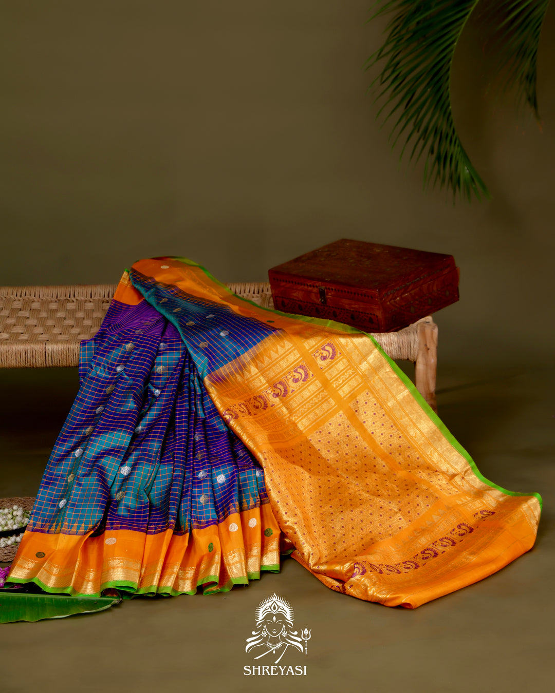 Handloom Pure Gadwal Silk Saree
in Kuttu Weaving and Rich Zari Pallu