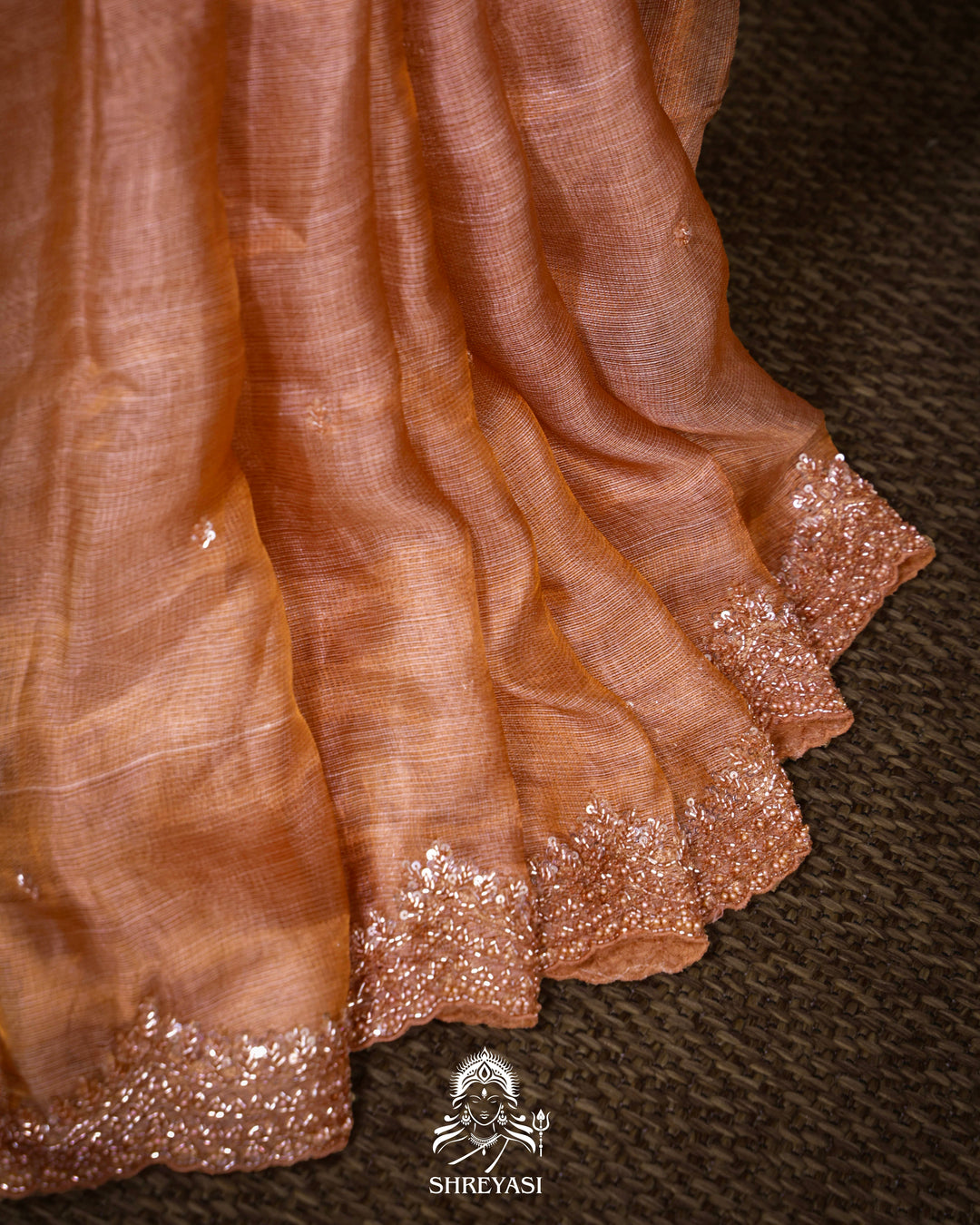 Handloom Pure Tissue Kota Saree with Hand Embroidered Borders