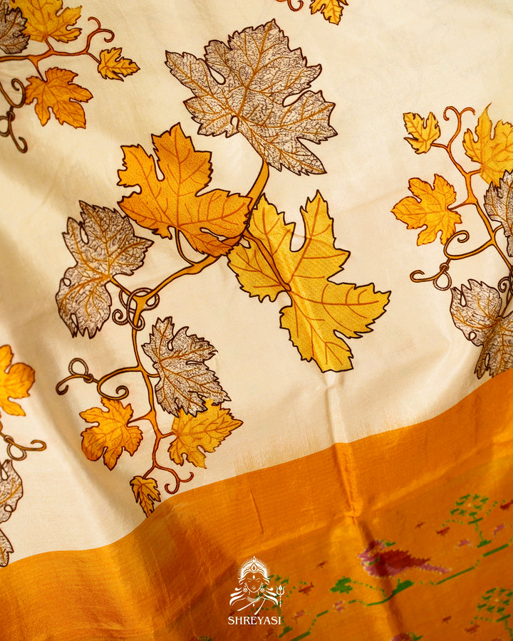 Handloom Pure Pochampally Ikkat Silk Saree with Digital Print