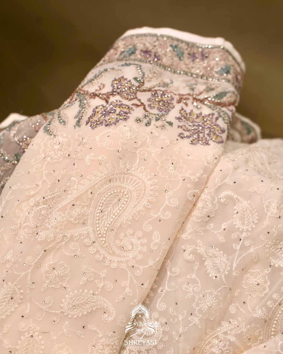 Georgette Saree with Thread Embroidery