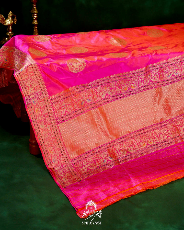 Banarasi Ektara Silk Saree with Kadwa Meenakari Weaving