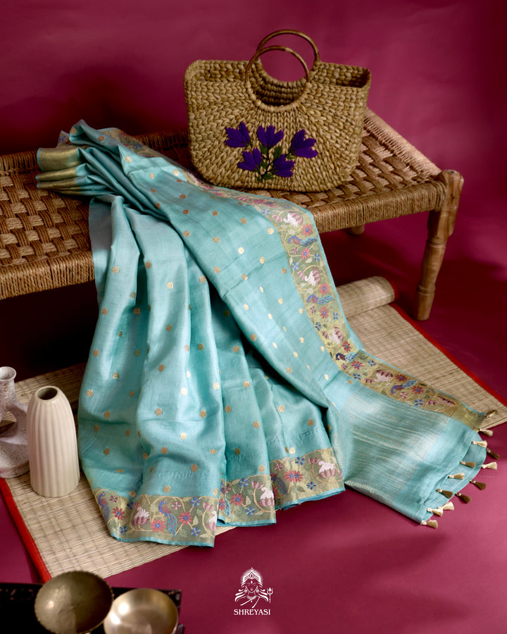 Tussar Silk Saree with Embroidery
