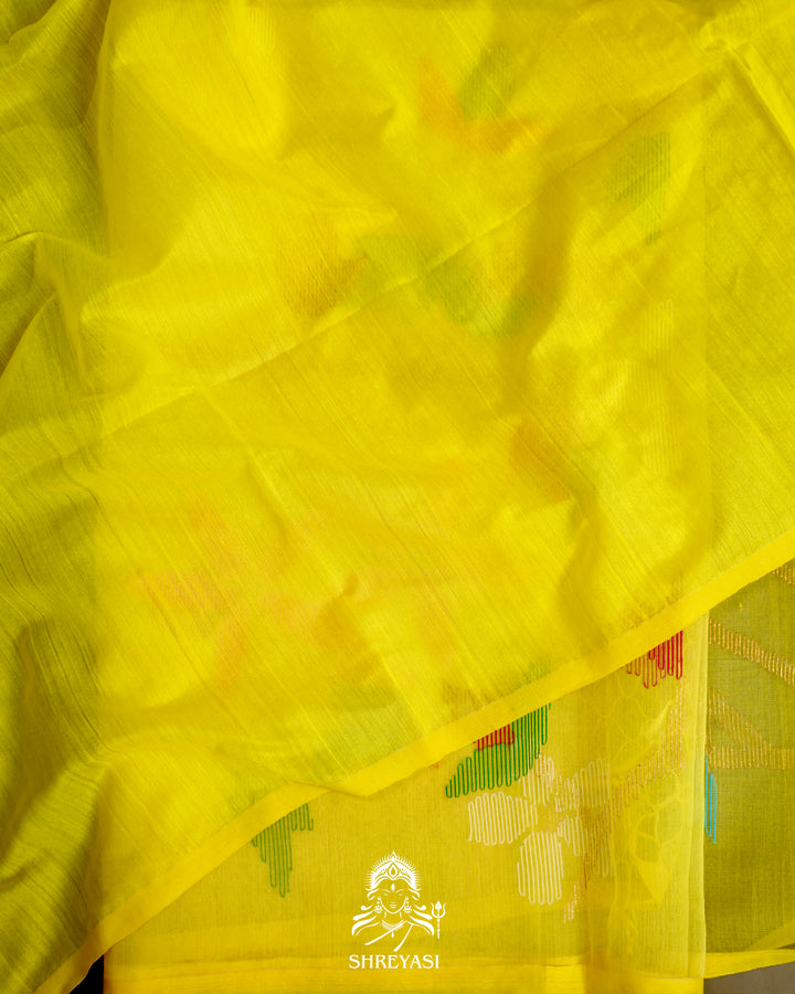 Handloom Pure Muslin Jamdani Saree in Full Jaal Needle Weaving