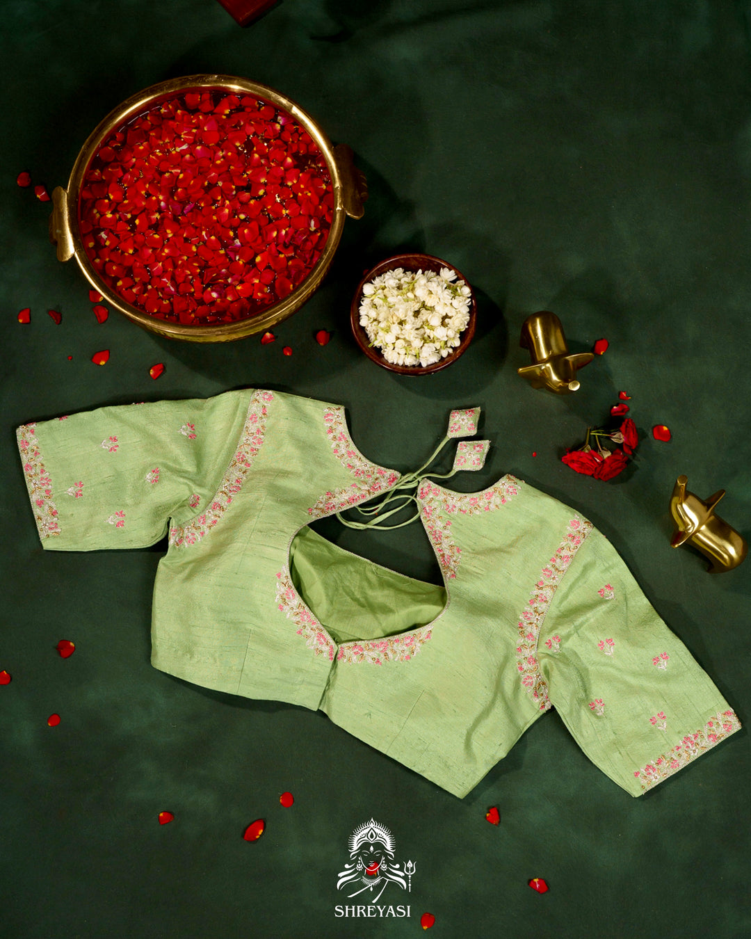 Handloom Pure Banarasi Ektara Kora Silk Saree with Meenakari Weaving & Embroidered Blouse