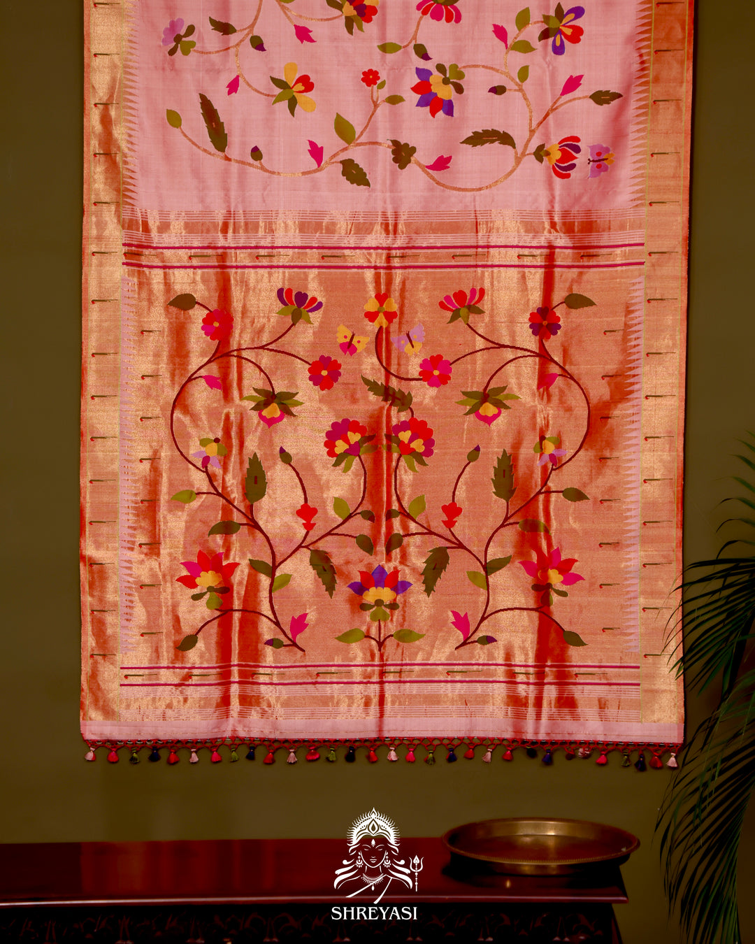 All-Over Paithani Silk Saree with Zari Pallu