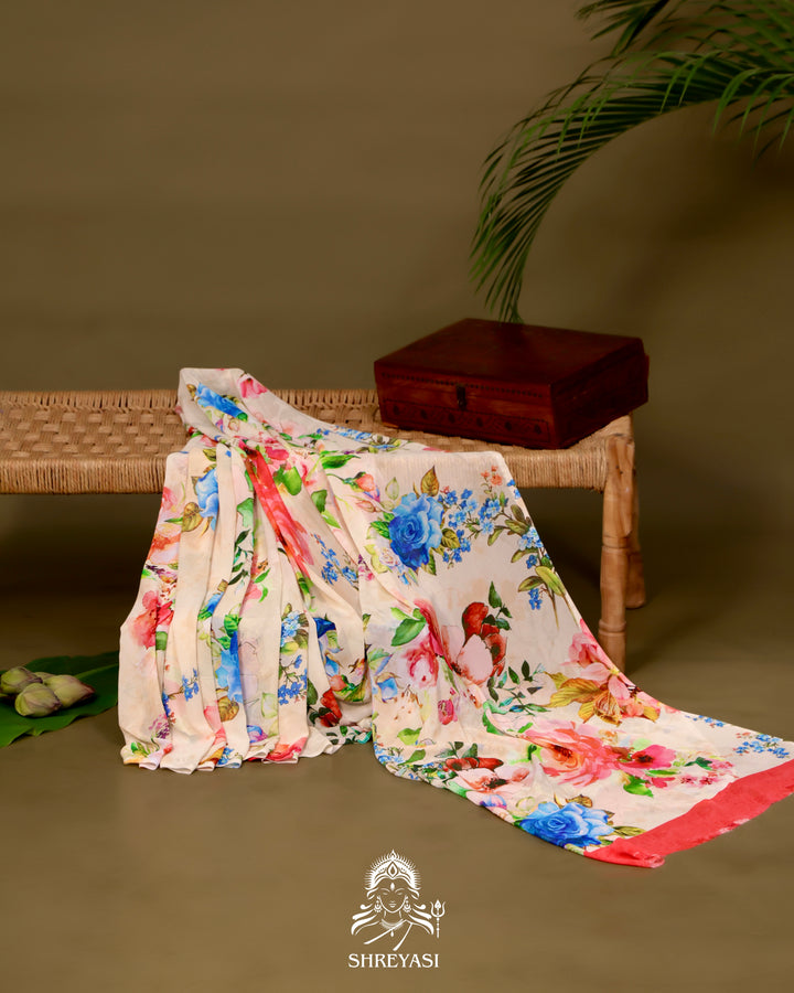 Floral Georgette Saree