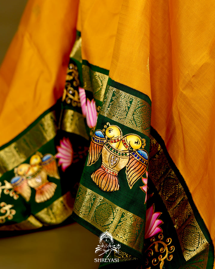 Kanjivaram Silk Saree with Tanjore Artwork