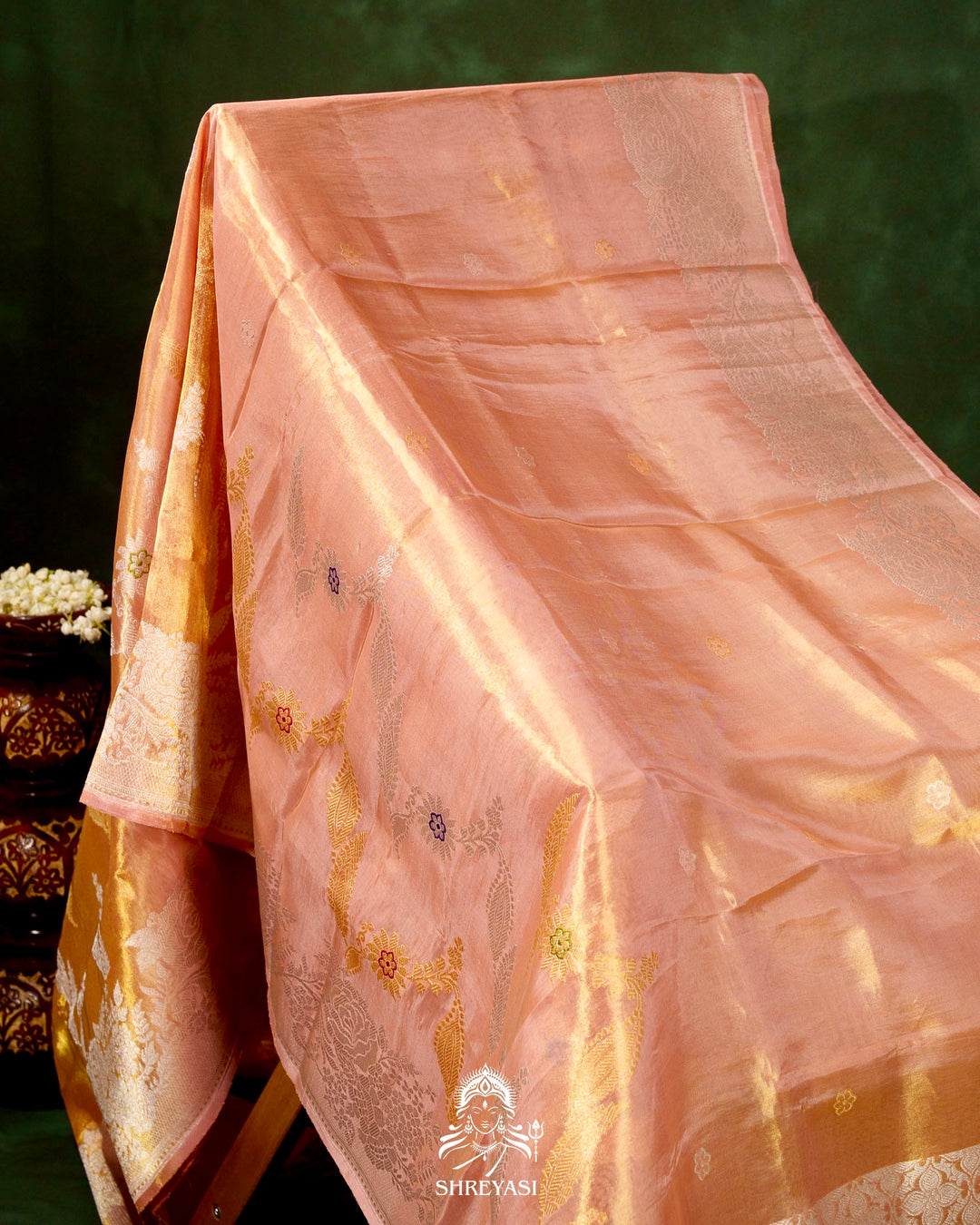 Banarasi Ektara Kora Tissue Silk Saree with Embroidered Blouse