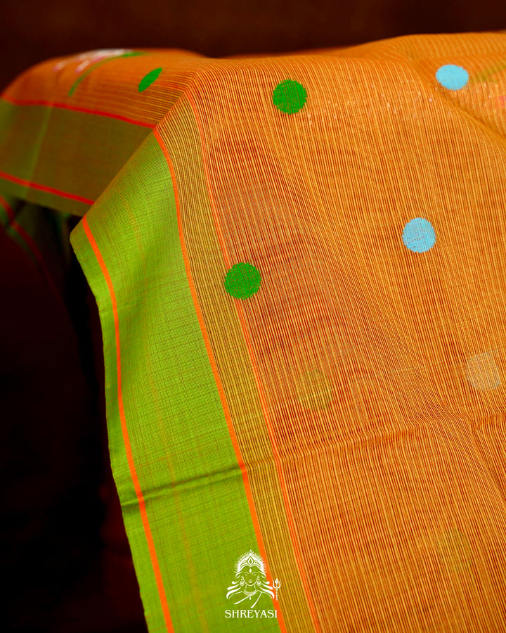 Handloom Pure Zari Kota Saree with Contrast Blouse