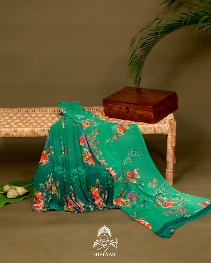 Floral Georgette Saree