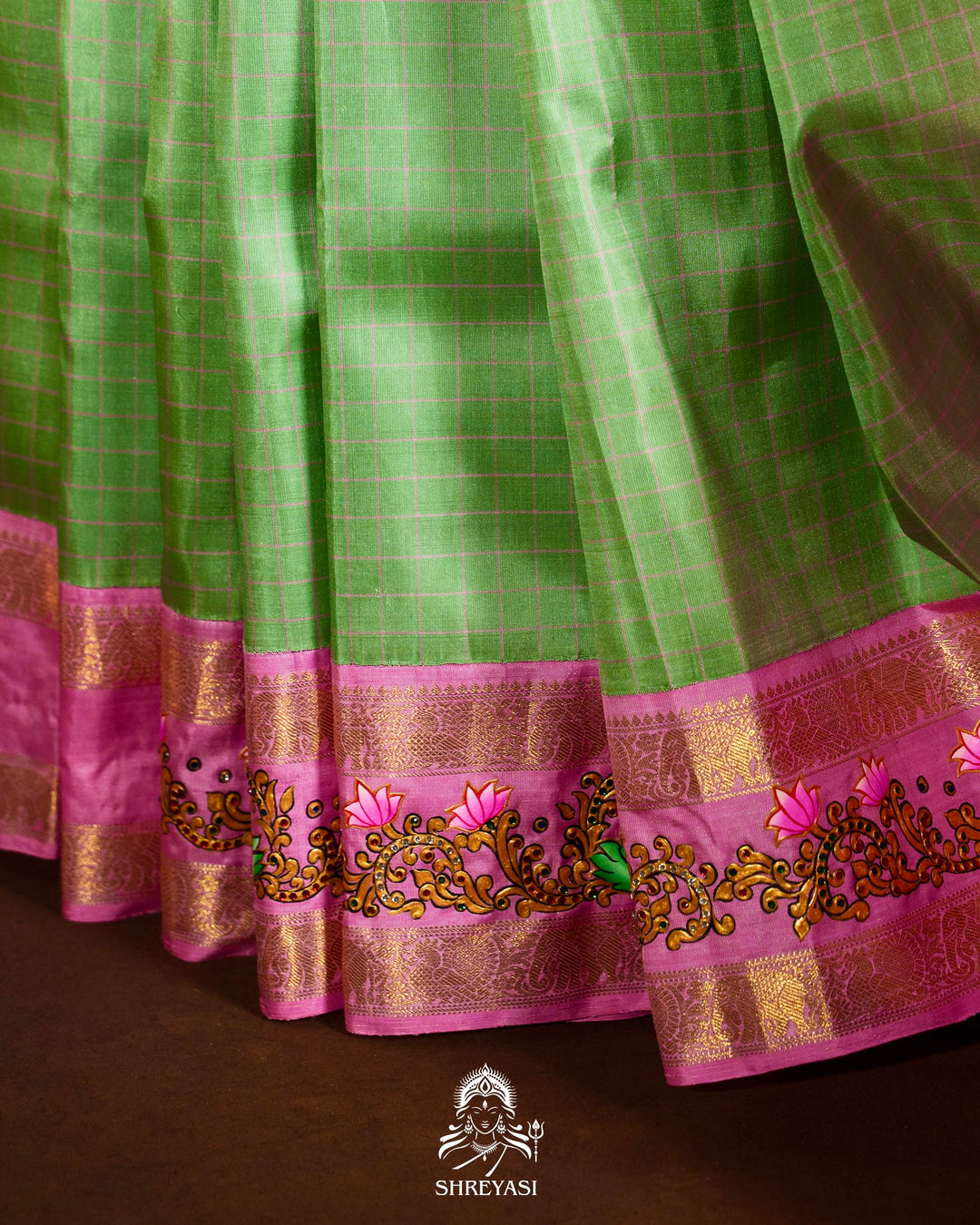 Traditional Tanjore Painting on Handloom Pure Kanjivaram Silk Sarees with Real Zari