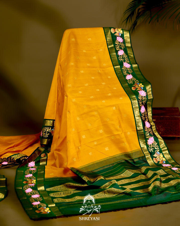 Kanjivaram Silk Saree with Tanjore Artwork