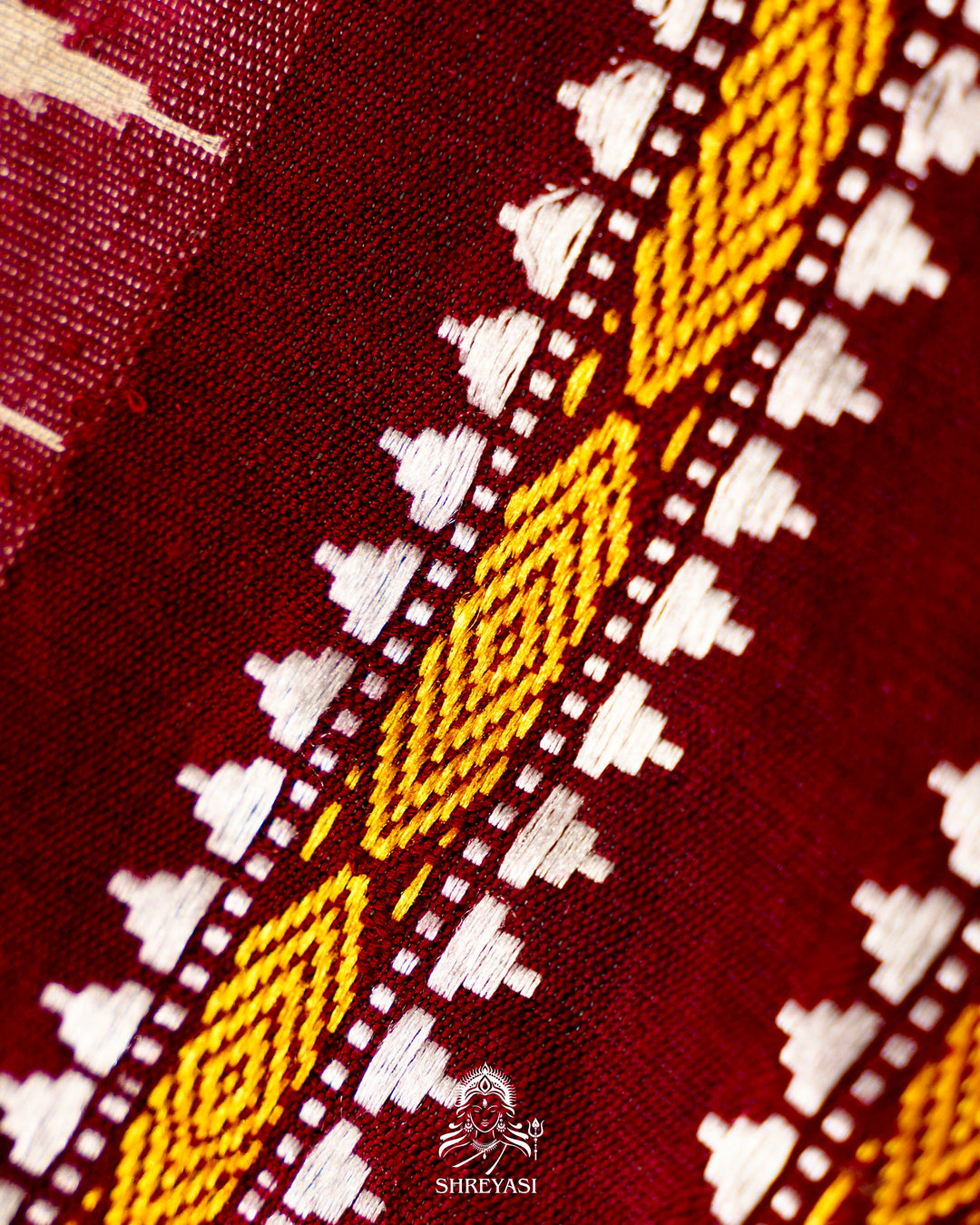 Handloom Pure Vidarbha Tussar Silk Saree with Karvati Kinar Border and Kantha Embroidery