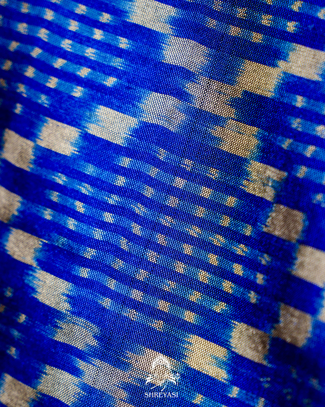 Handloom Pure Patola Silk Saree with Scalloped Floral Appliqué Embroidered Borders