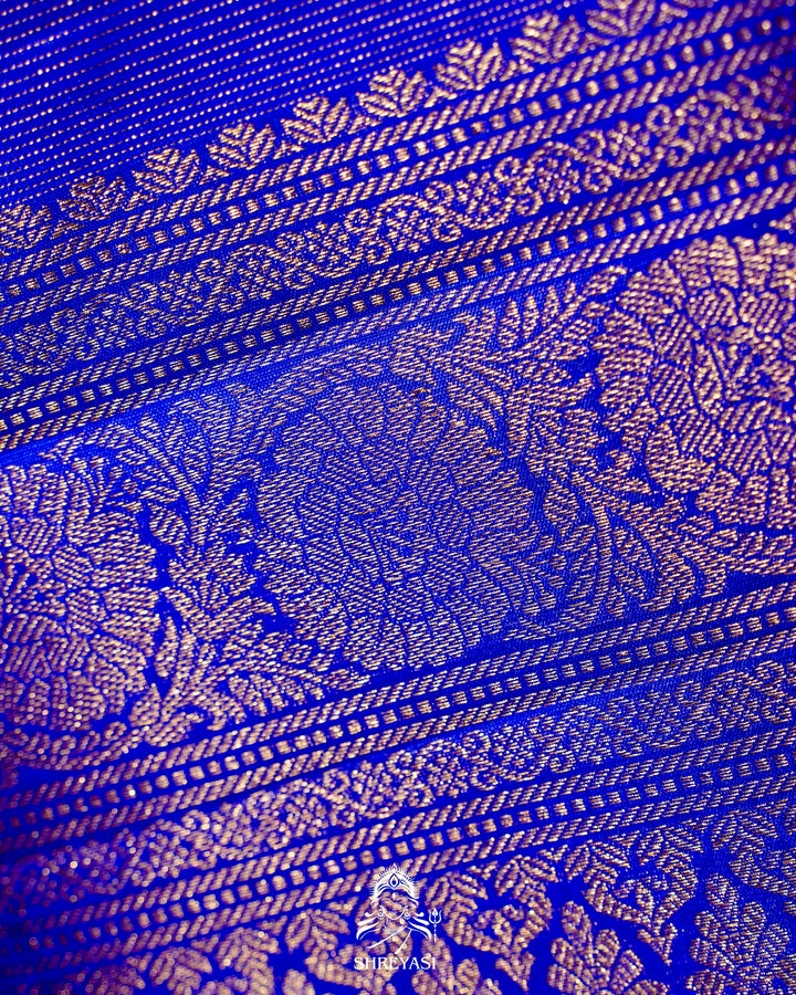 Handloom Pure Kanjivaram Silk Saree in Royal Blue