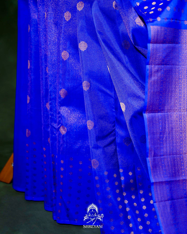 Handloom Pure Kanjivaram Silk Saree in Royal Blue