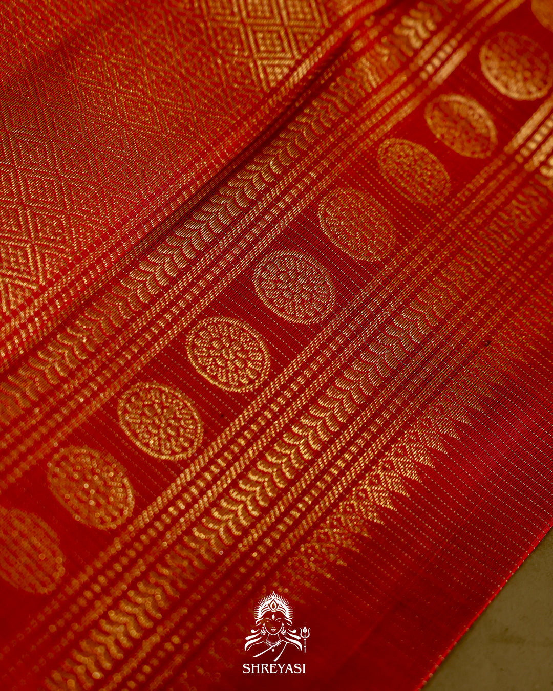 Kanjivaram Silk Saree with Real Zari and Vairoosi Weaving