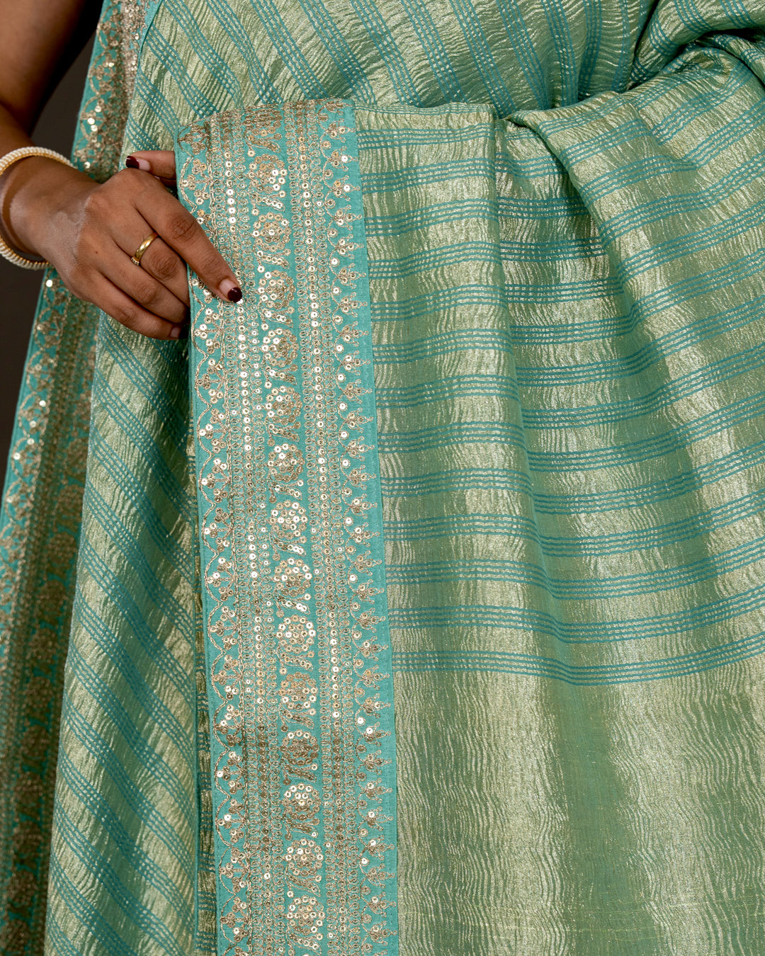Pure Georgette Silk Saree with Heavy Embroidered Borders and Blouse