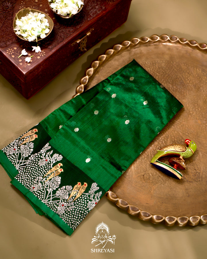 Chanderi Silk Saree with Meenakari Weaving