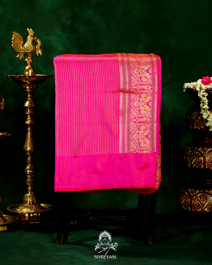 Banarasi Ektara Silk Saree with Kadwa Meenakari Weaving