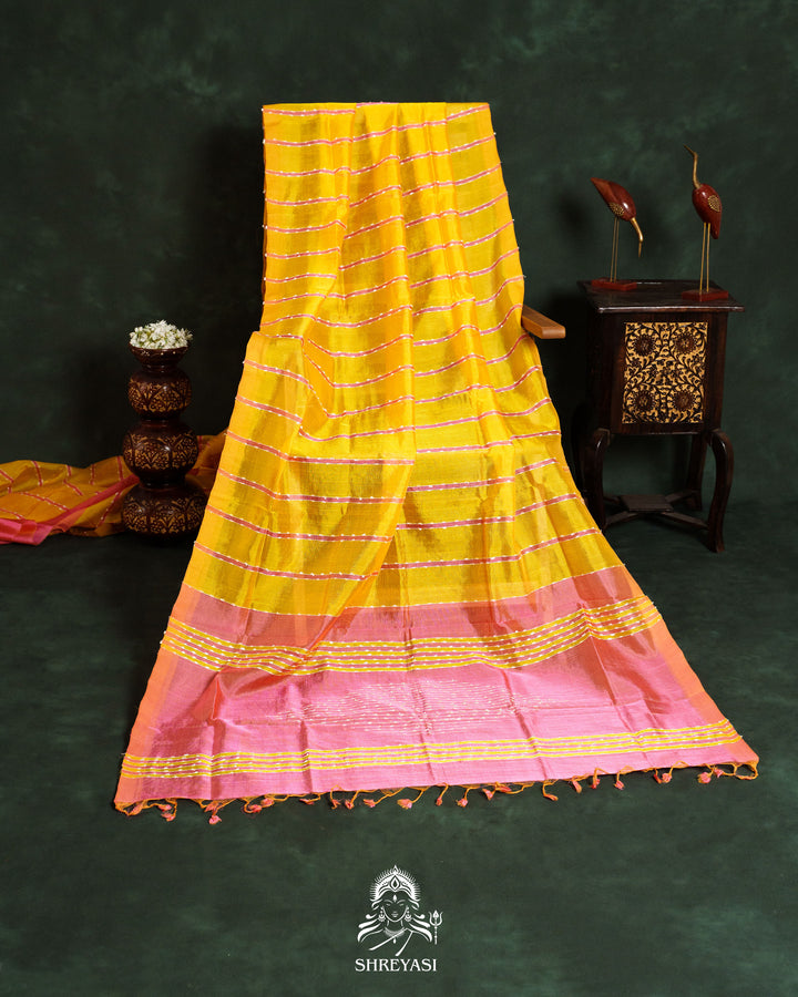 Handloom Pure Mangalagiri Silk Saree