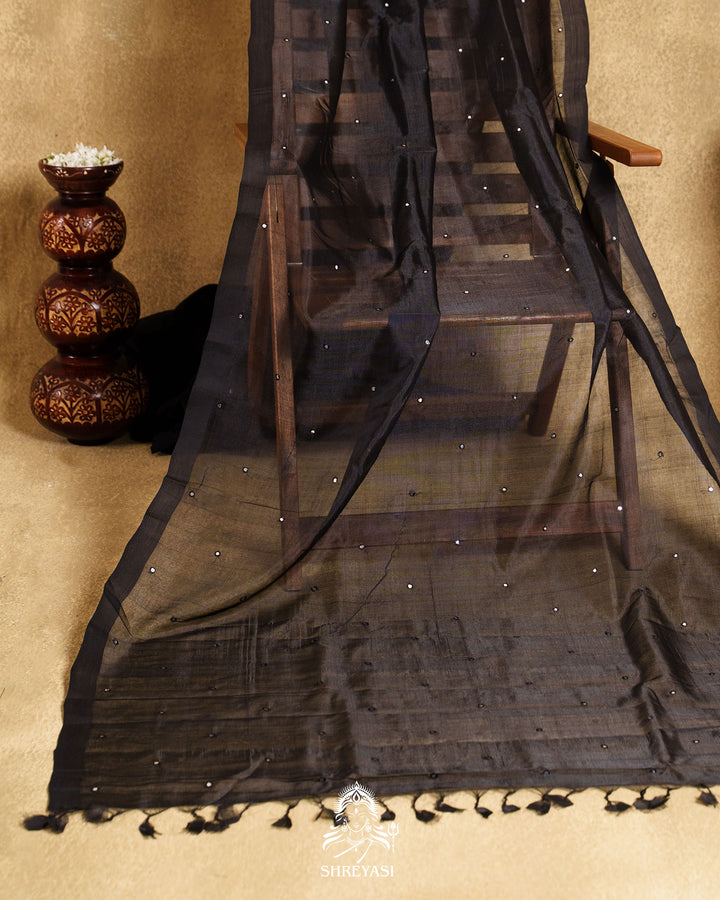 Handloom Pure Mangalagiri Silk Sarees with Mirror Work & Embroidery | Pen Kalamkari Blouse