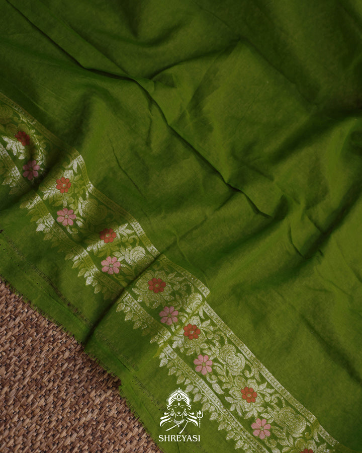 Handloom Banarasi Pure Cotton Jamdani Saree