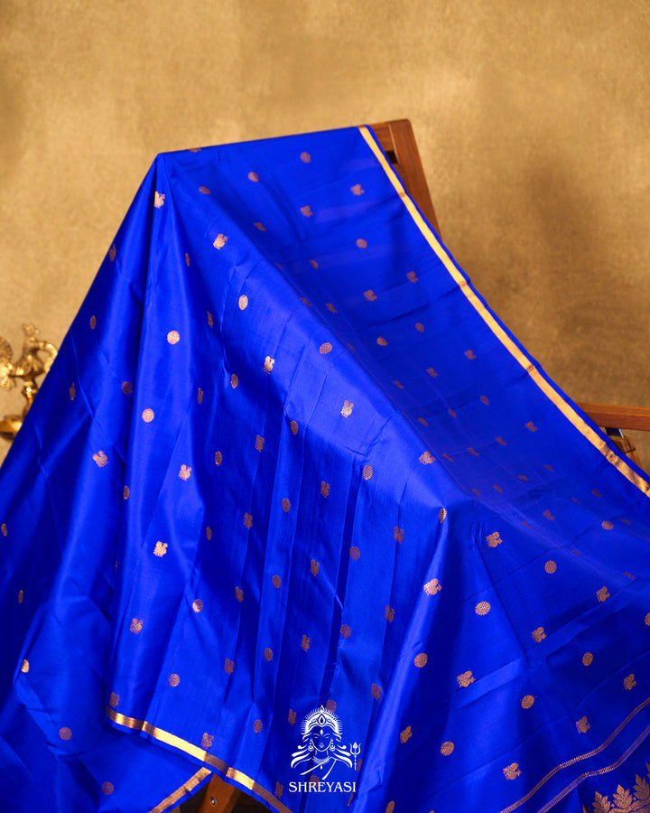 Royal Blue Handloom Pure Kanjivaram Silk Saree