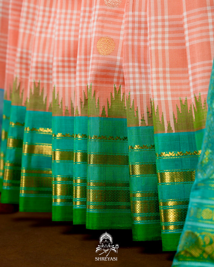Premium Handloom Pure Gadwal Silk Saree with Kuttu Korvai Border