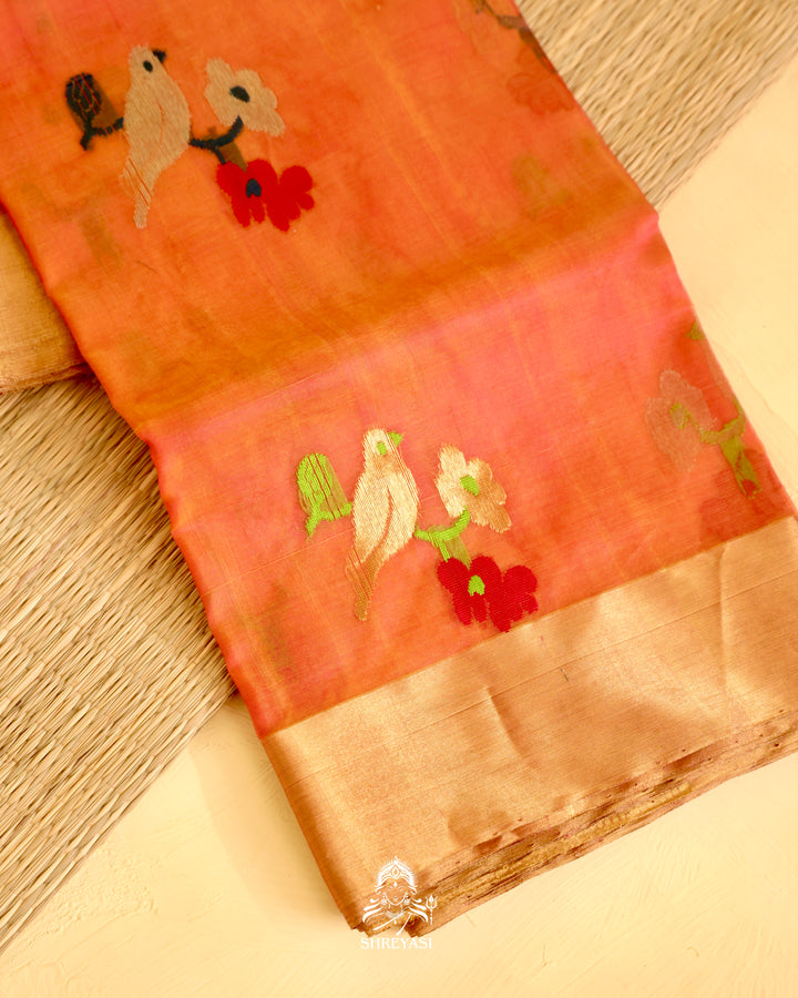 Chanderi Katan Silk Saree