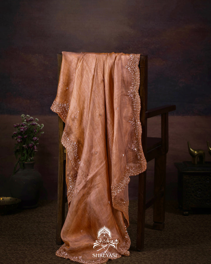 Handloom Pure Tissue Kota Saree with Hand Embroidered Borders