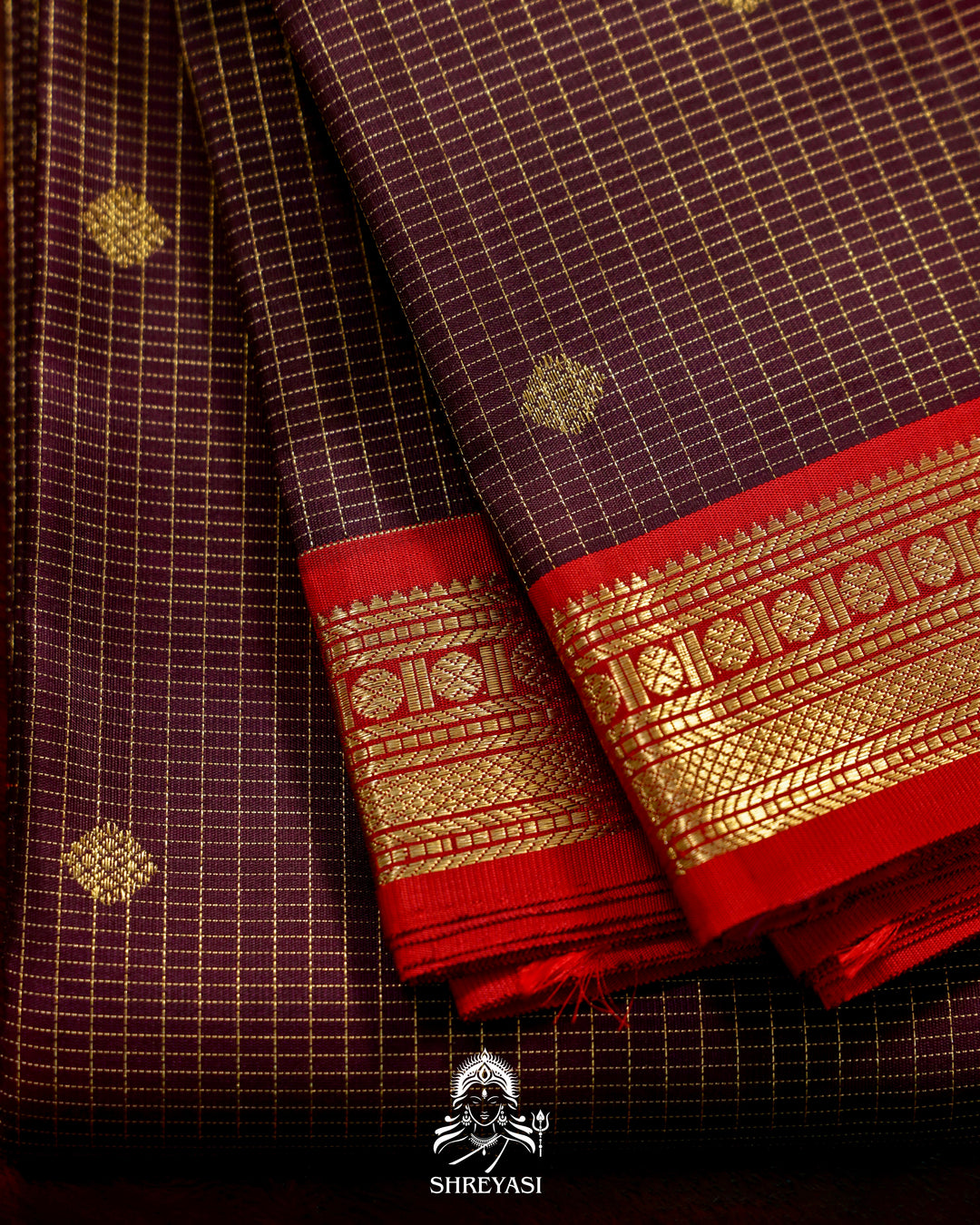 Kanjivaram Silk Saree with Real Zari and Vairoosi Weaving