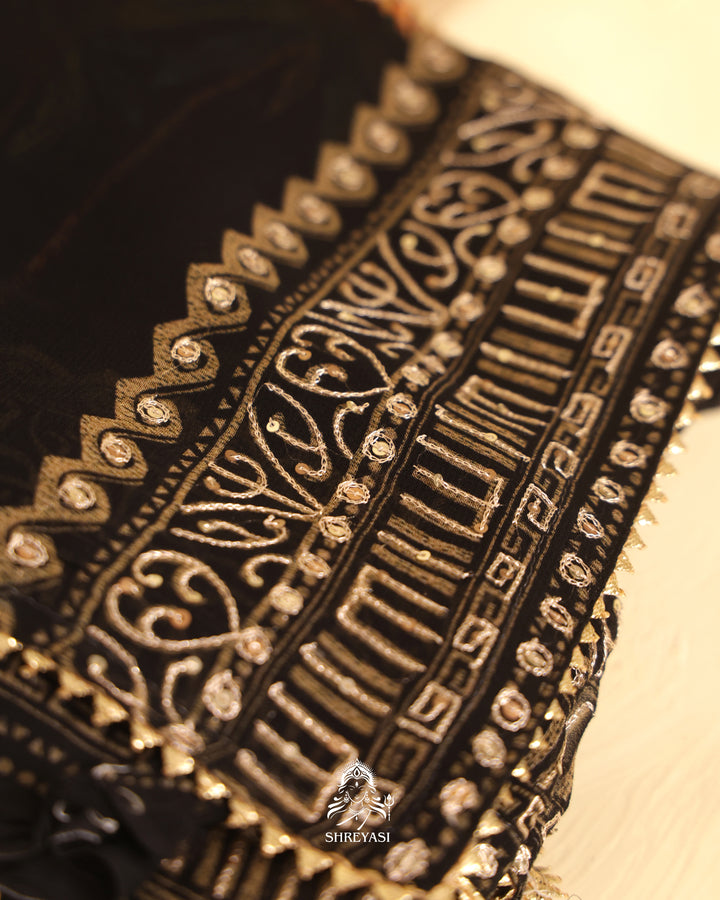 Embroidered Georgette Saree