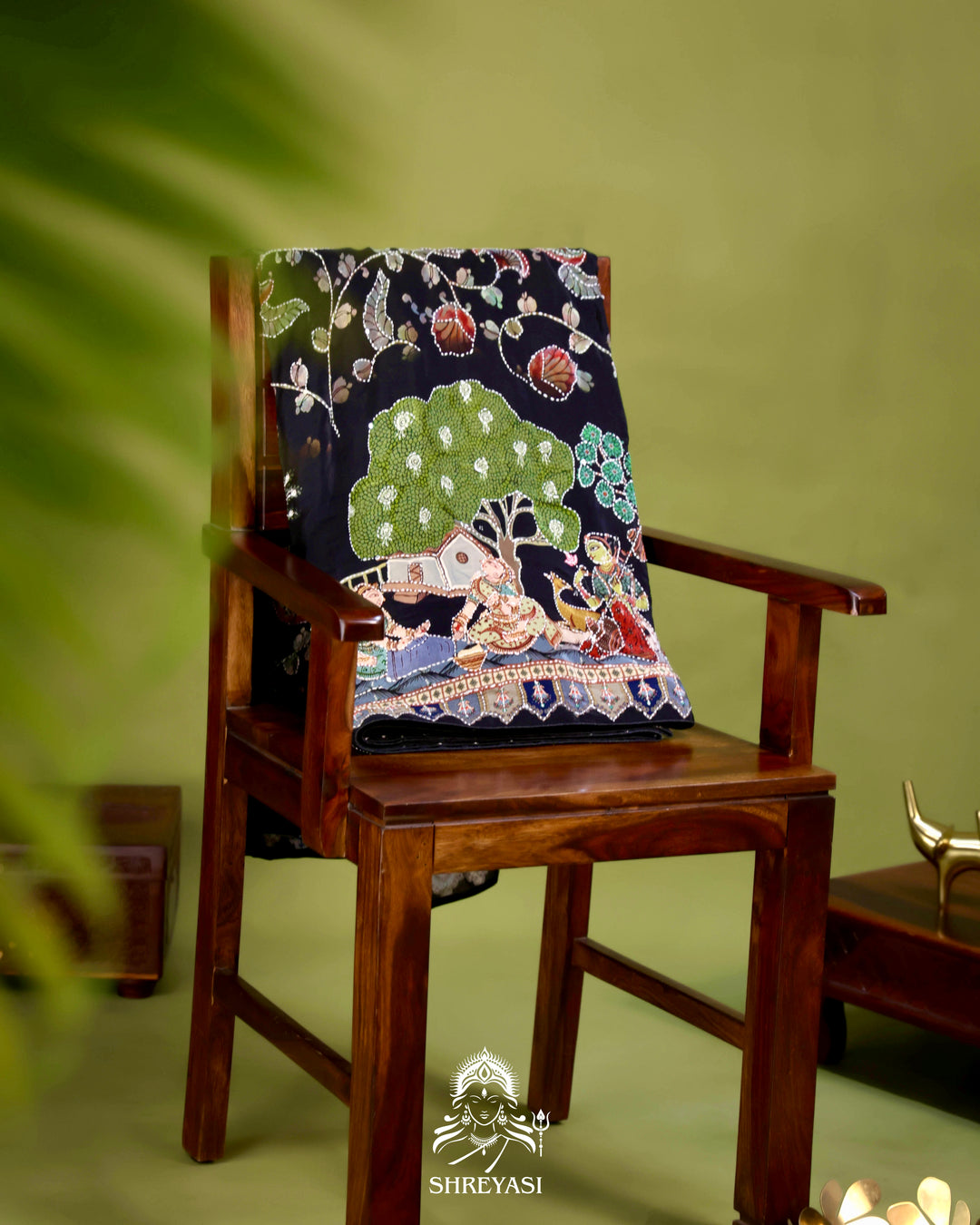 Pure Crepe Silk Saree with Kantha Embroidery