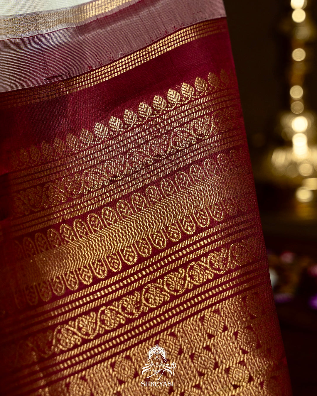 Traditional Tanjore Painting on Handloom Pure Kanjivaram Silk Sarees with Real Zari