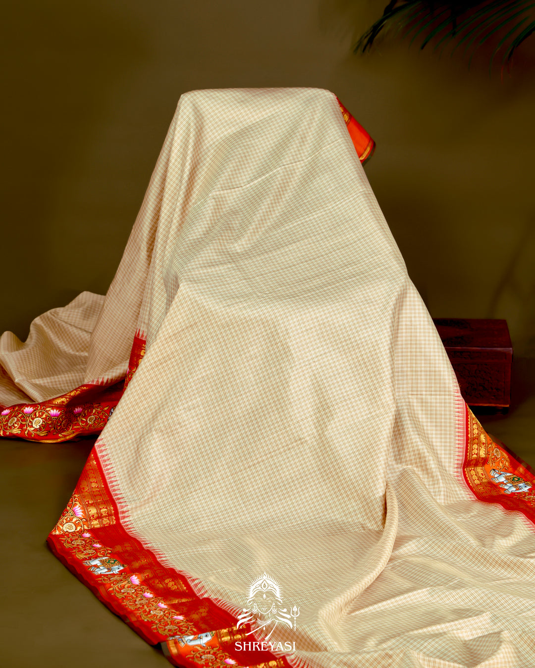 Kanjivaram Silk Saree with Tanjore Artwork