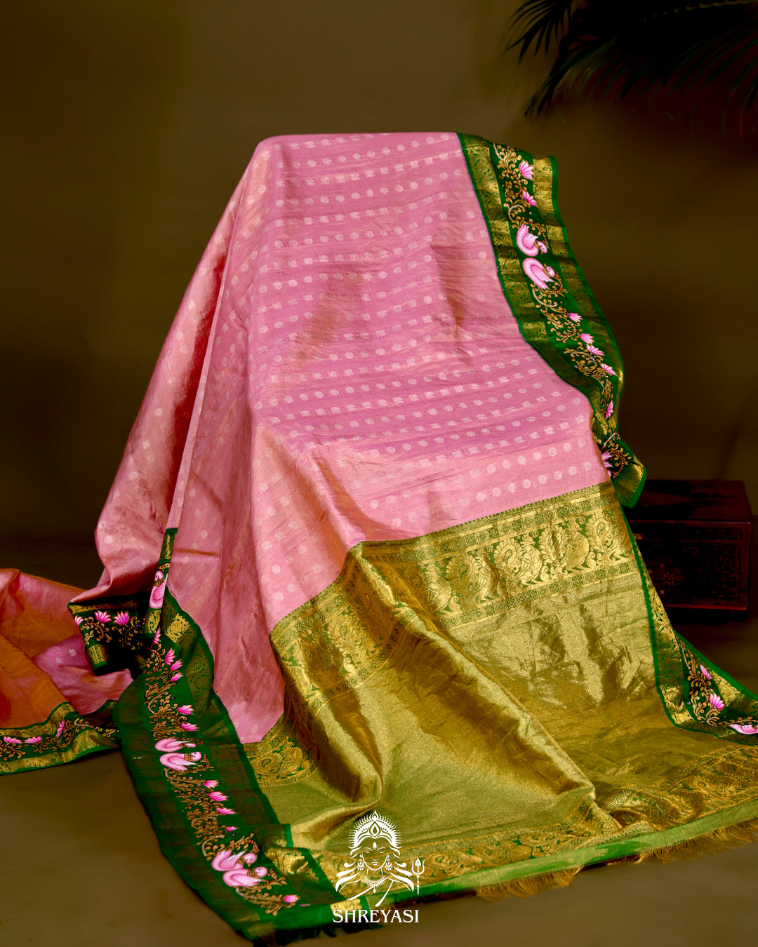 Kanjivaram Silk Saree with Real Zari and Tanjore Artwork