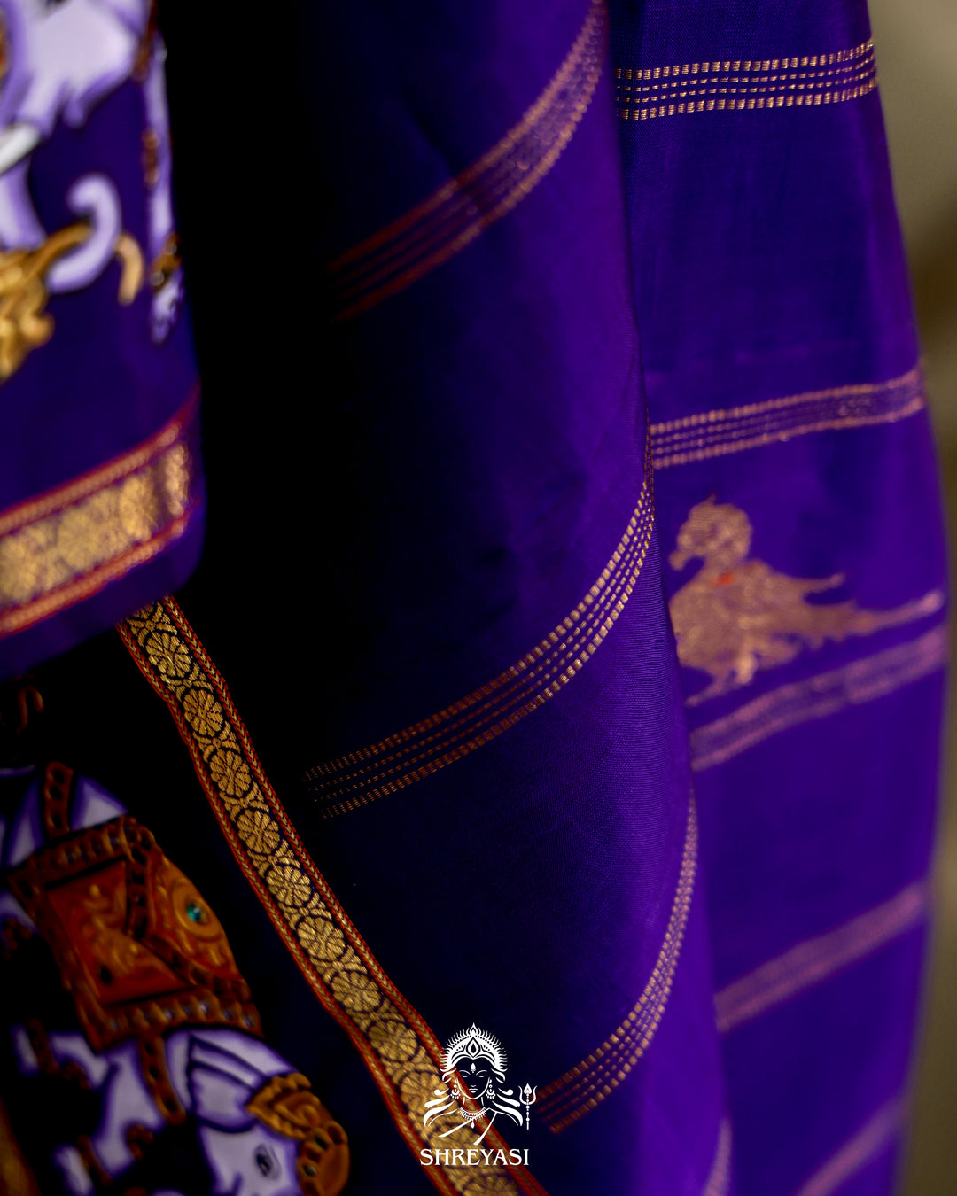Kanjivaram Silk Saree with Real Zari and Tanjore Artwork