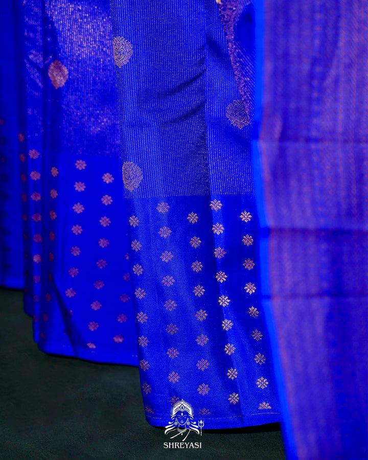 Handloom Pure Kanjivaram Silk Saree in Royal Blue