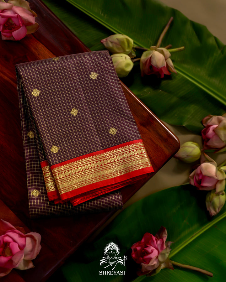 Kanjivaram Silk Saree with Real Zari and Vairoosi Weaving