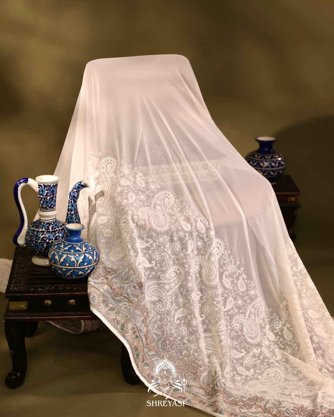 Georgette Saree with Thread Embroidery