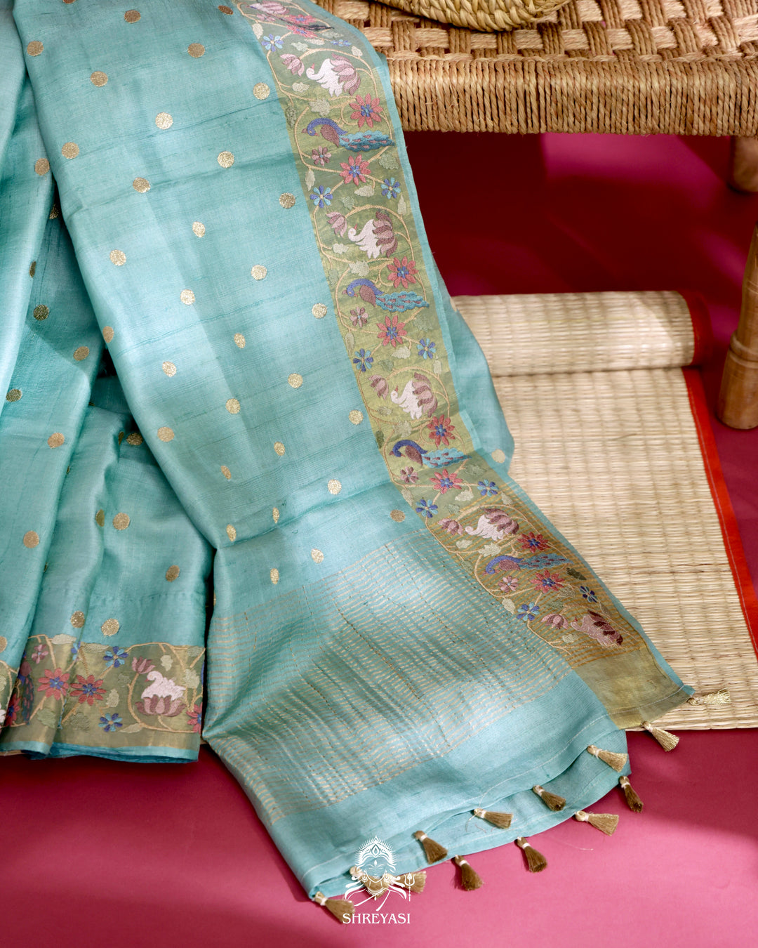 Tussar Silk Saree with Embroidery