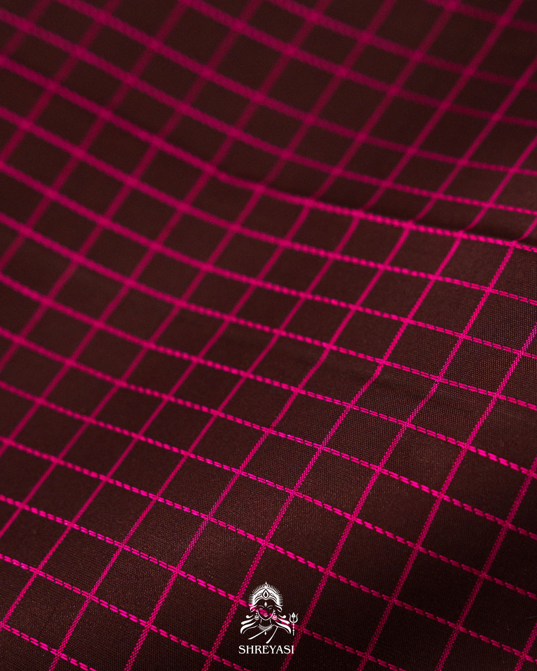 Vintage Style Kanjivaram Silk Saree with Kattam Checks & Small Borders