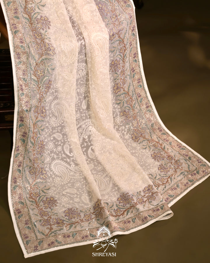 Georgette Saree with Thread Embroidery