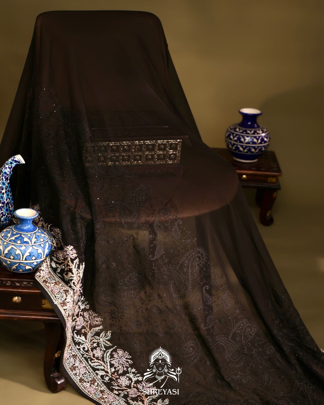 Georgette Saree with Thread Embroidery