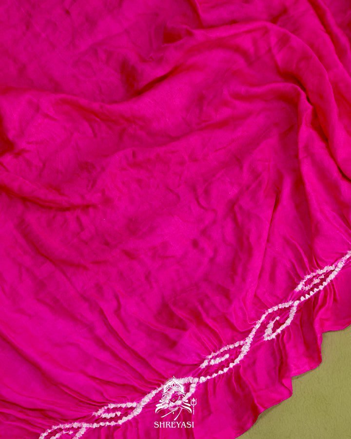Pure Gaji Silk Gharchola Saree with Hand-Knotted Bandhej