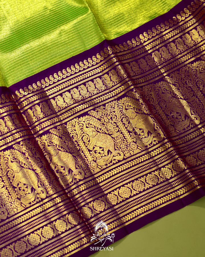 Kanjivaram Silk Saree With Real Zari in Vairoosi Weaving
