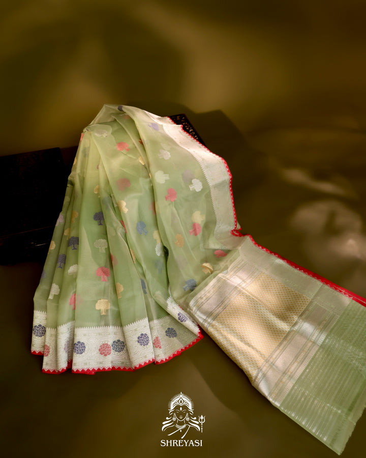 Banarasi Ektara Kora Silk Saree