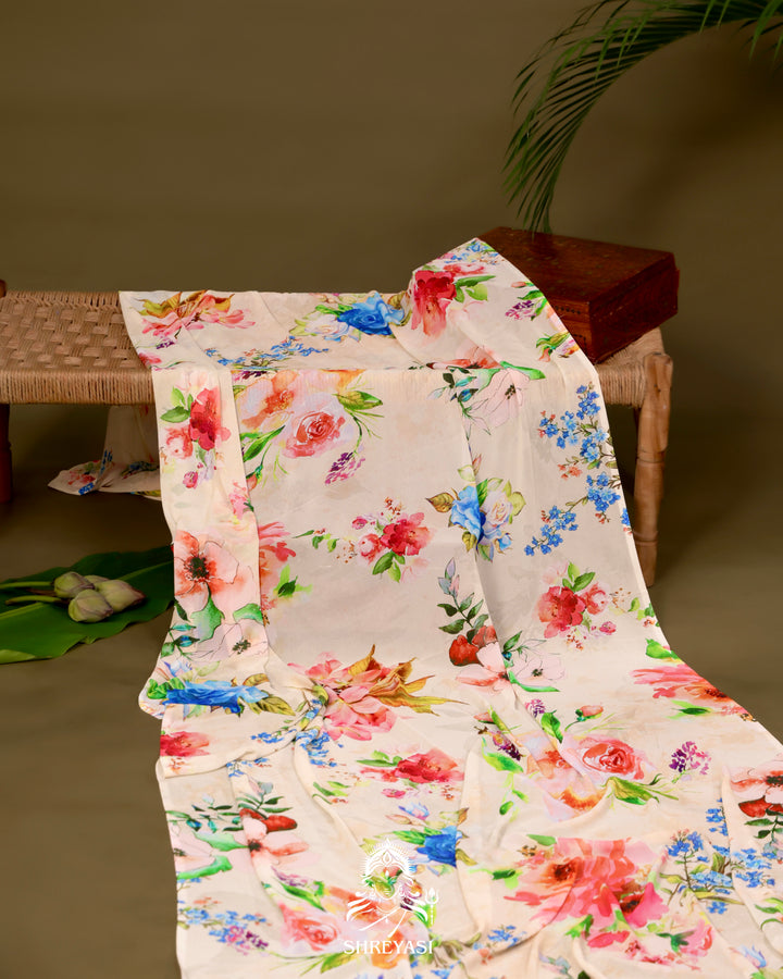 Floral Georgette Saree