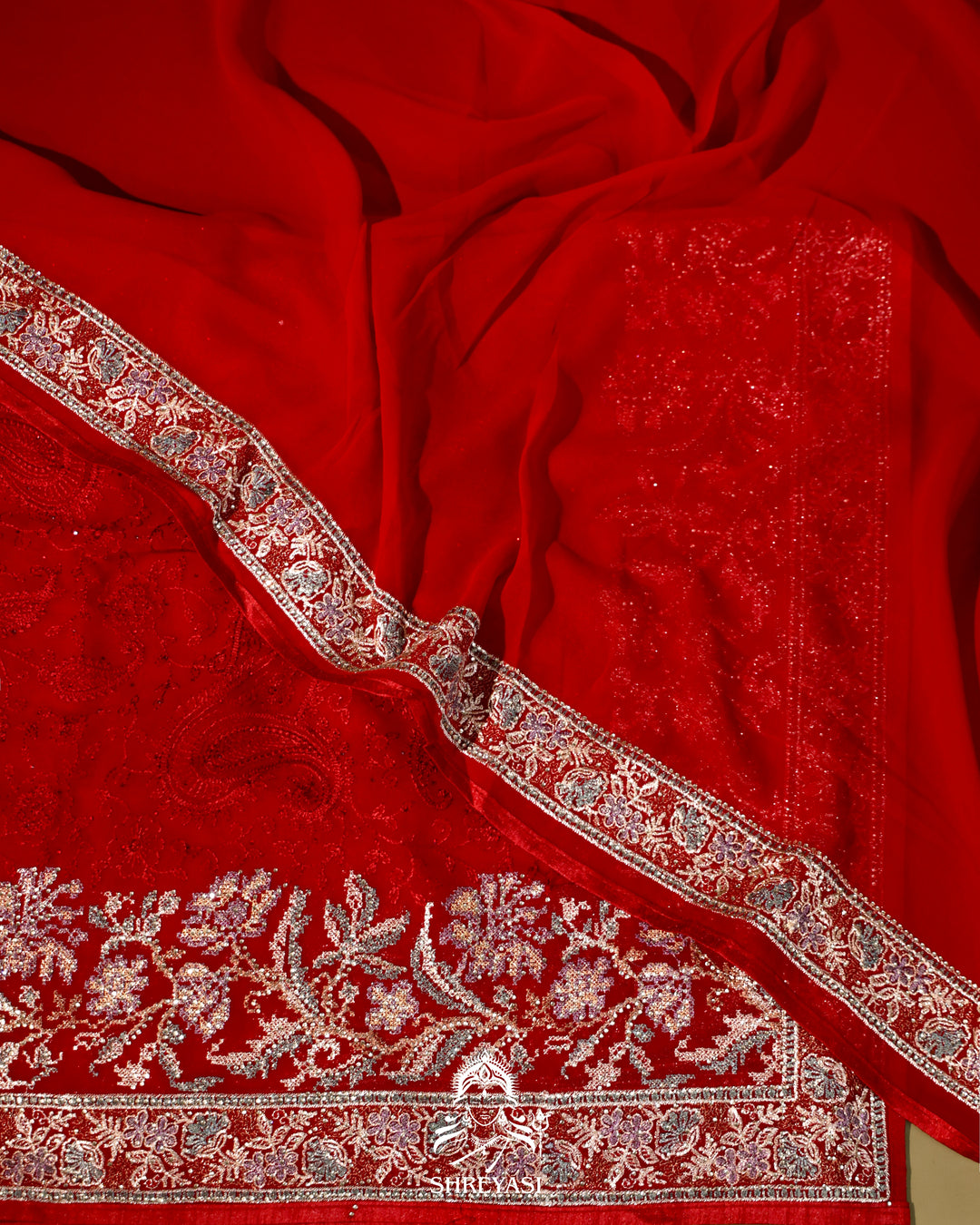 Georgette Saree with Thread Embroidery